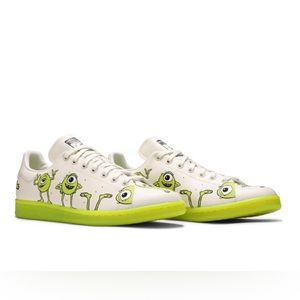 Adidas Stan Smith Monsters Inc White Green Sneakers Sz M 5 W 7 NWT
